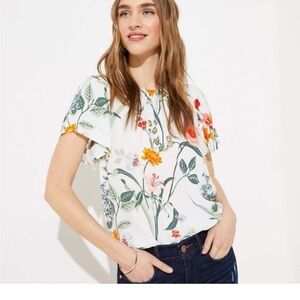 LOFT Floral Blouse Size Large